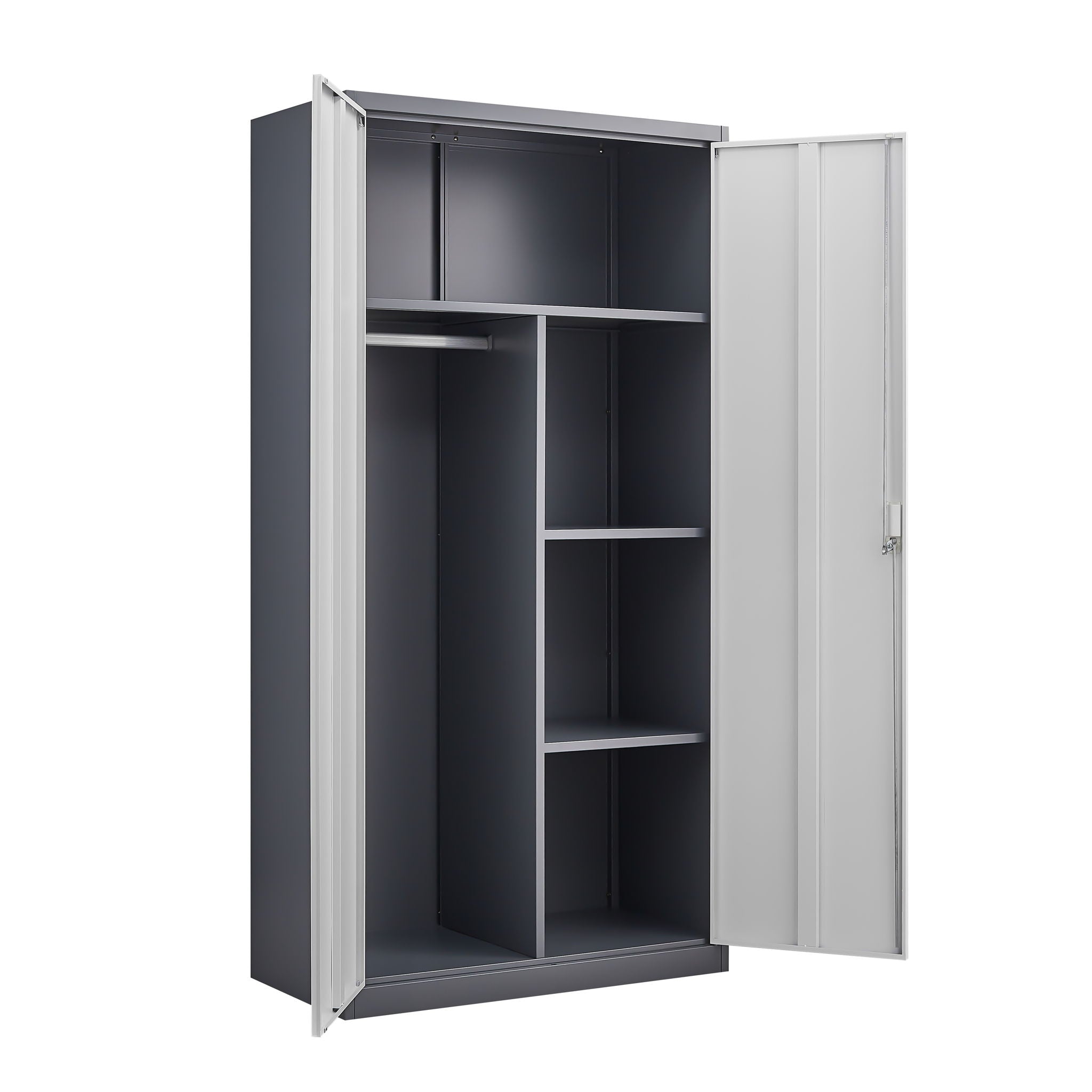 Large Capacity Wardrobe With Hanging Rod And Compartments by HouseOfZazla