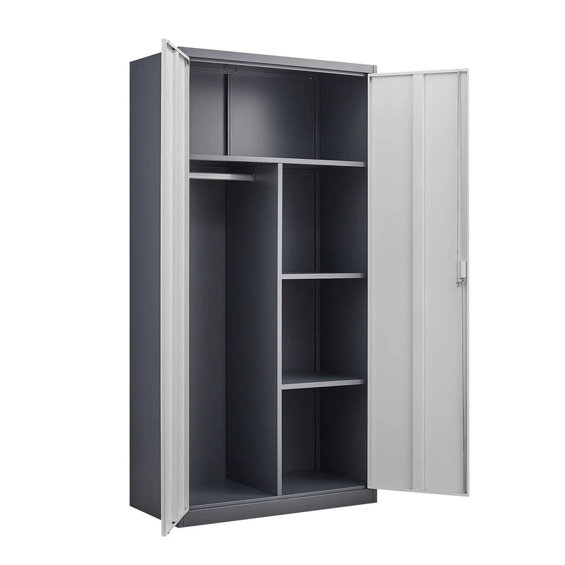 Large Capacity Wardrobe With Hanging Rod And Compartments by HouseOfZazla