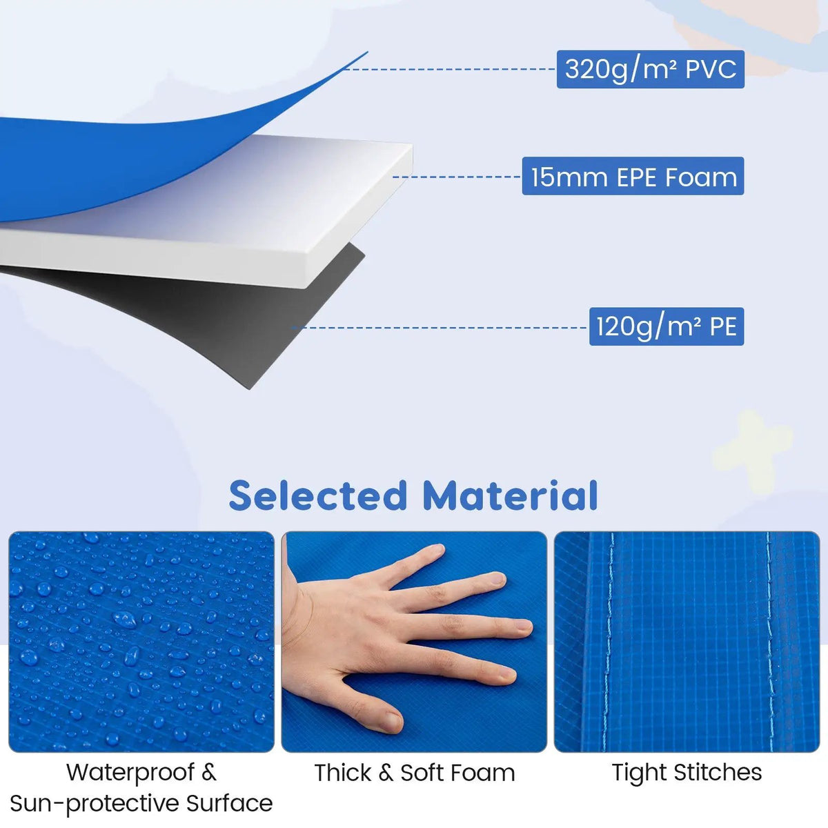 8-16 FT Trampoline Pad Replacement Safety Pad with Fixing Straps (Multicolor), photo 23 of 40