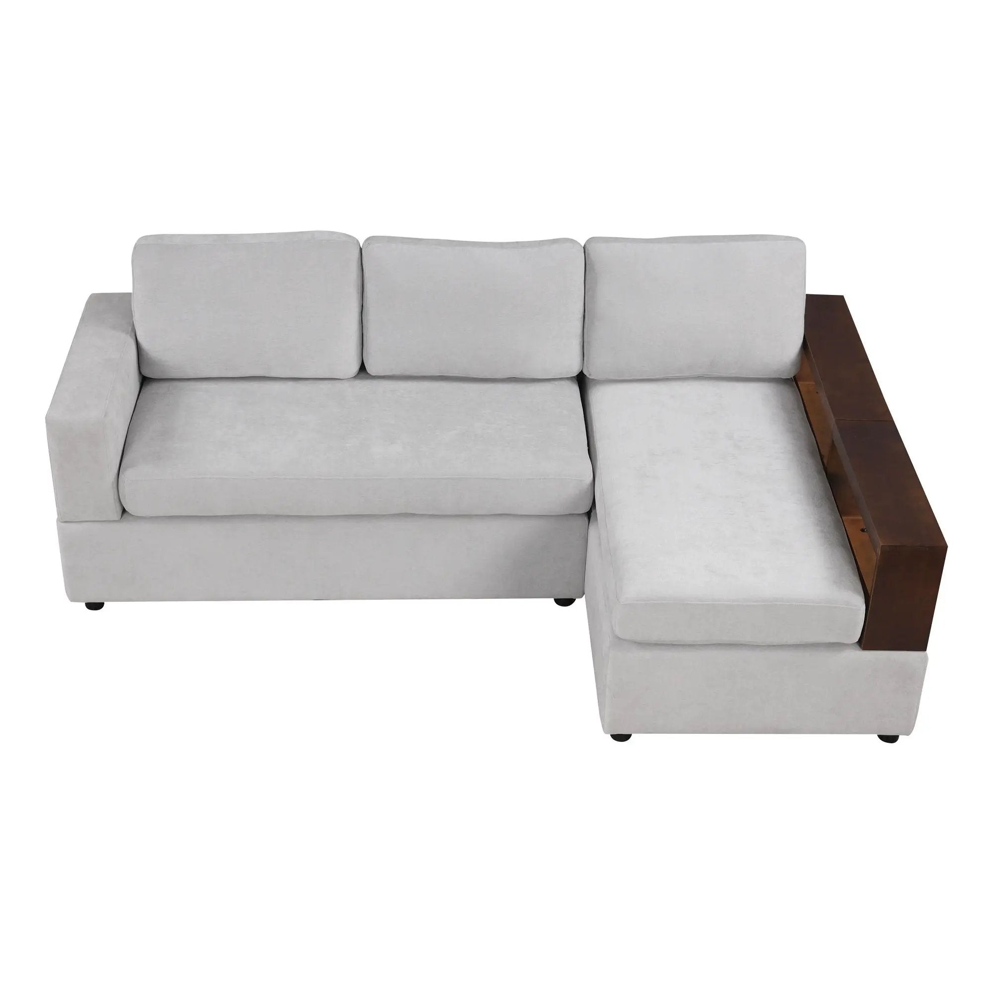 Sectional Sofa Upholstered Sofa Couch With Reversible Armrests For Living Room by HouseOfZazla