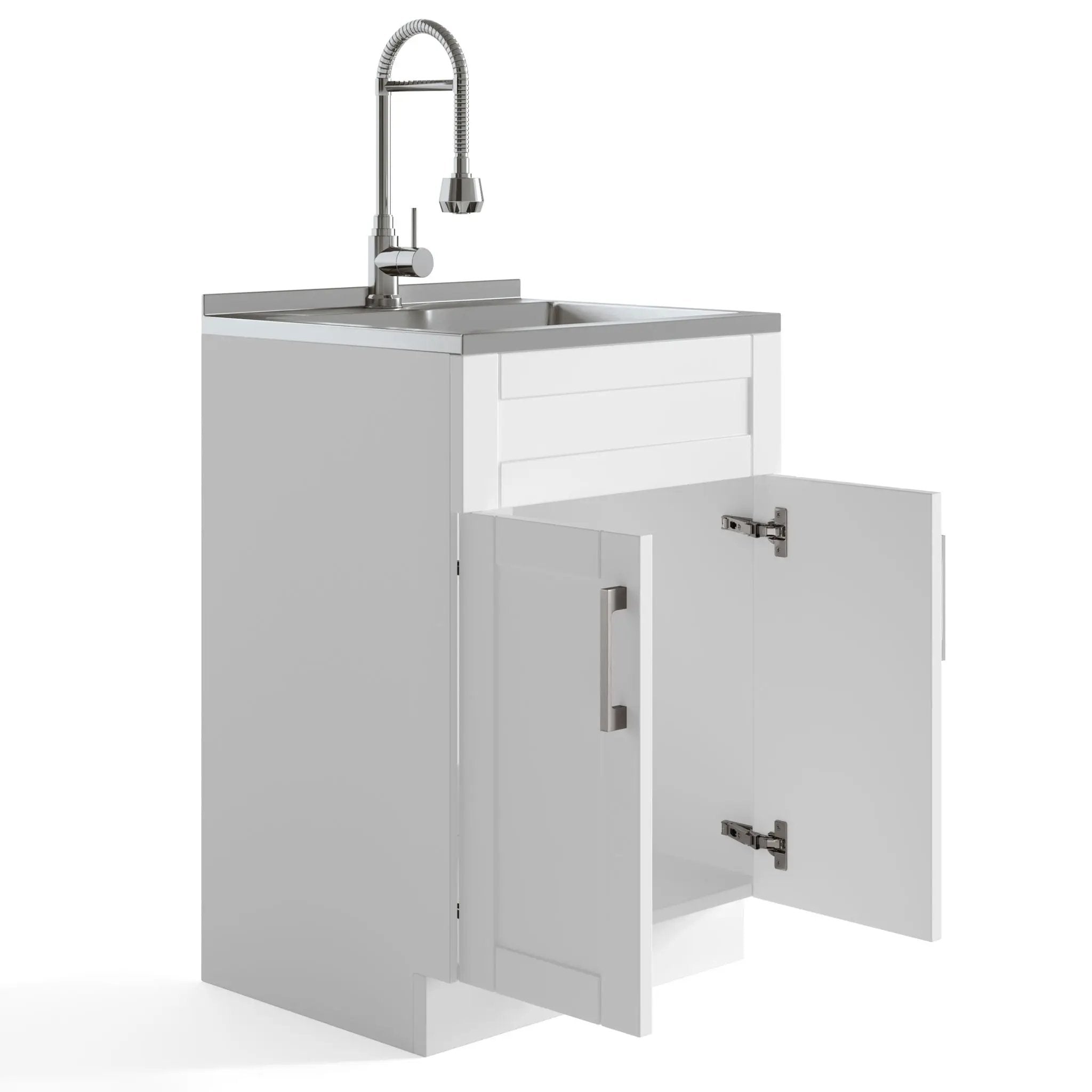 Hennessy - Deluxe Laundry Cabinet With Faucet And Stainless Steel Sink by HouseOfZazla