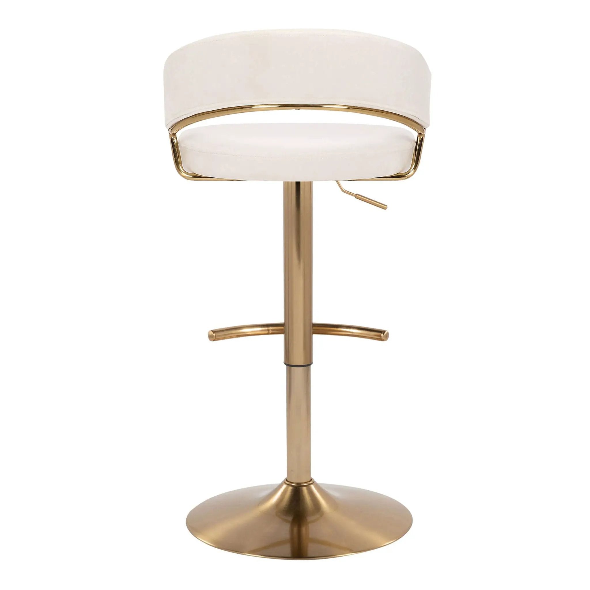 Jie - Contemporary Adjustable Barstool With Swivel With Rounded T Footrest (Set of 2) by Unique Piece Furniture
