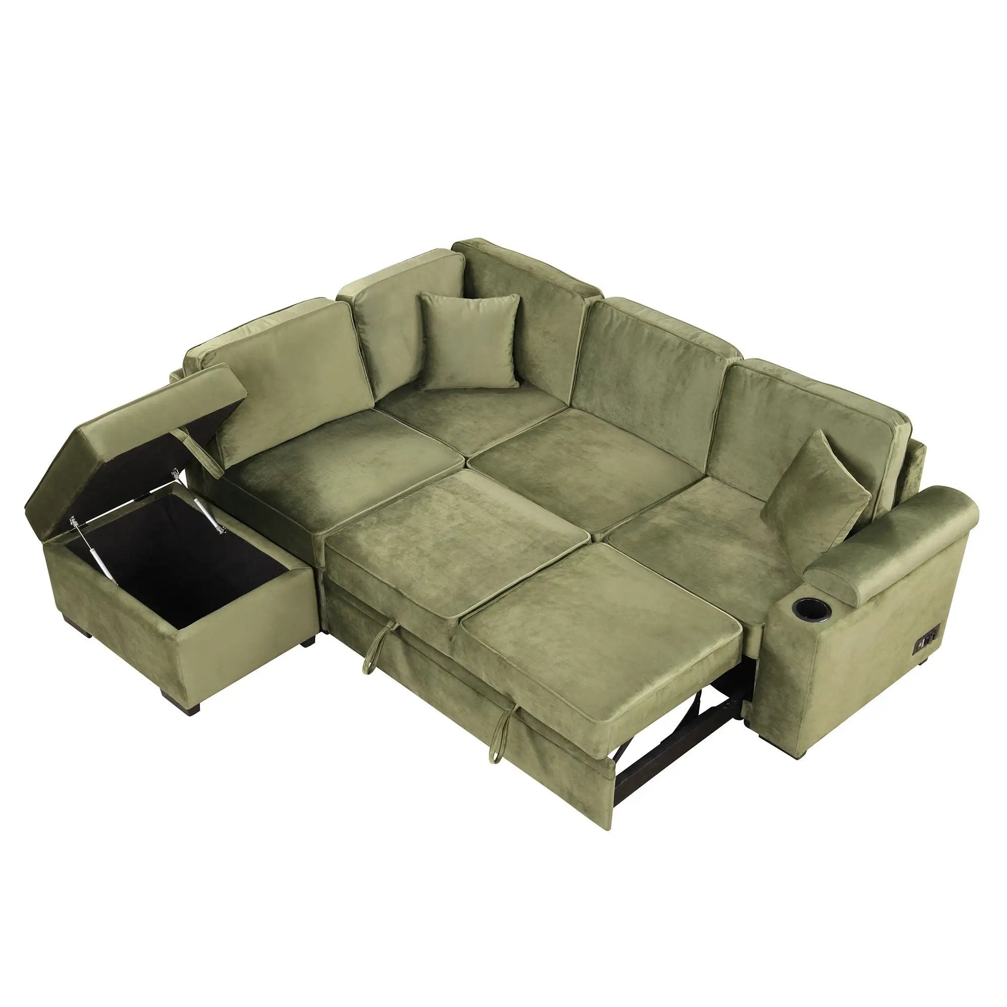 Sleeper Sofa Bed, 2 In 1 Pull Out Sofa Bed L Shape Couch With Storage Ottoman For Living Room, Bedroom Couch And Small Apartment by HouseOfZazla