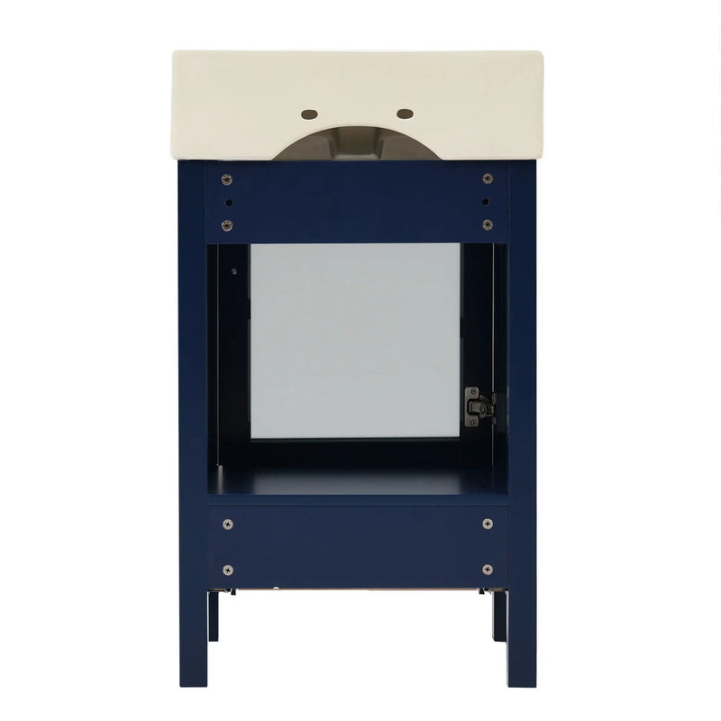 Bathroom Vanity With Ceramic Sink And Ample Storage, Ideal For Small Bathrooms by HouseOfZazla