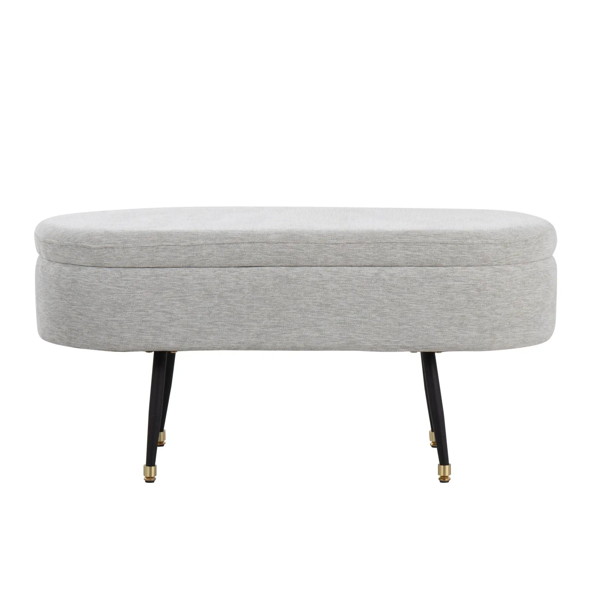 Harvey - Contemporary Storage Bench - Black / Light Gray by Unique Piece Furniture