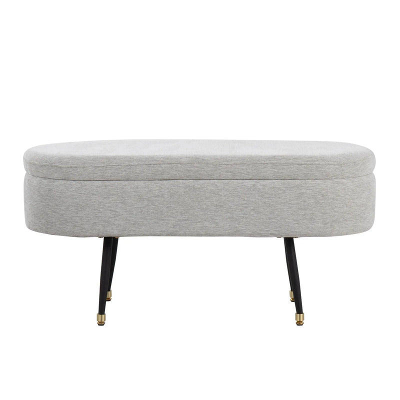 Harvey - Contemporary Storage Bench - Black / Light Gray by Unique Piece Furniture
