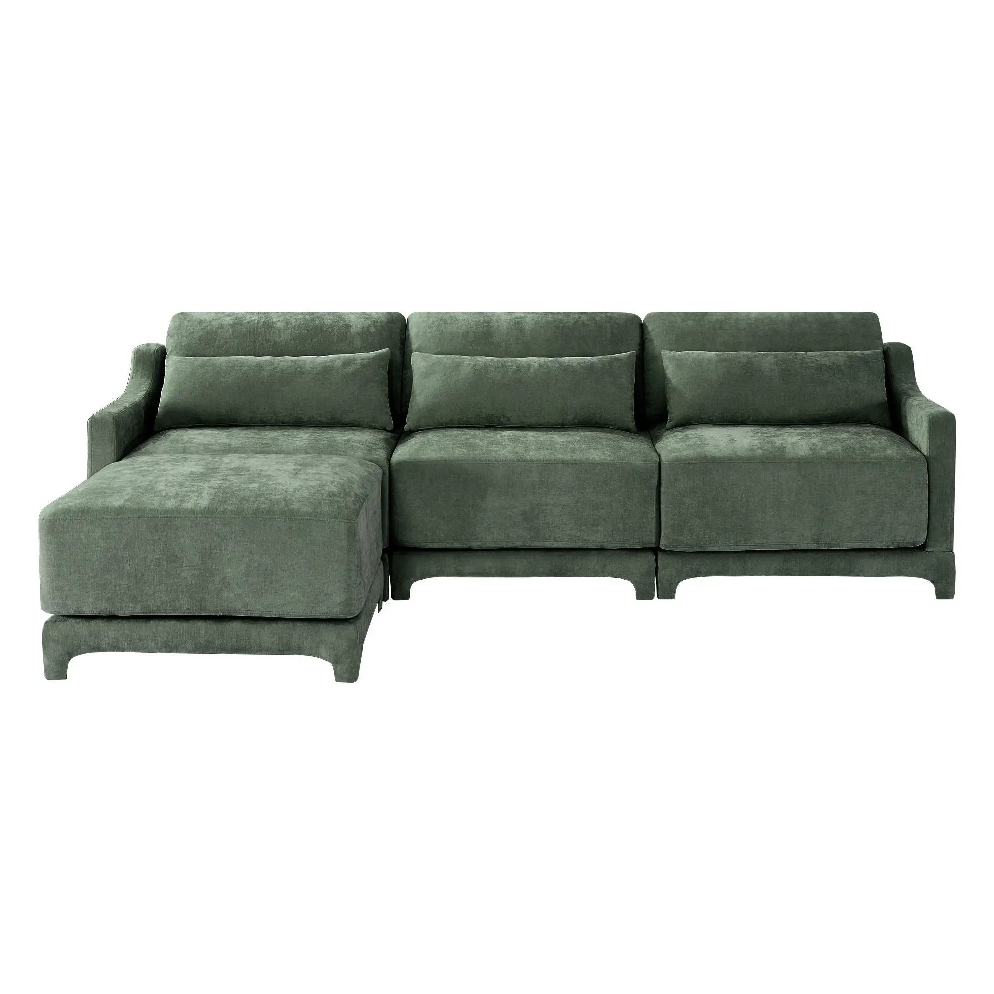 Stylish Sofa With Ottoman And Lumbar Pillows, Ergonomic Design by HouseOfZazla