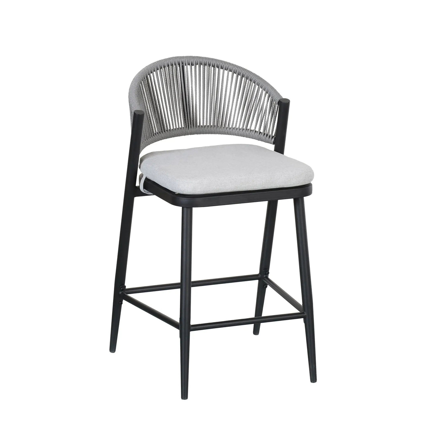 Outdoor 26" Counter Height Metal Frame Counter Stools With Scallop Shaped Backrest & Water Resistant Cushions by HouseOfZazla