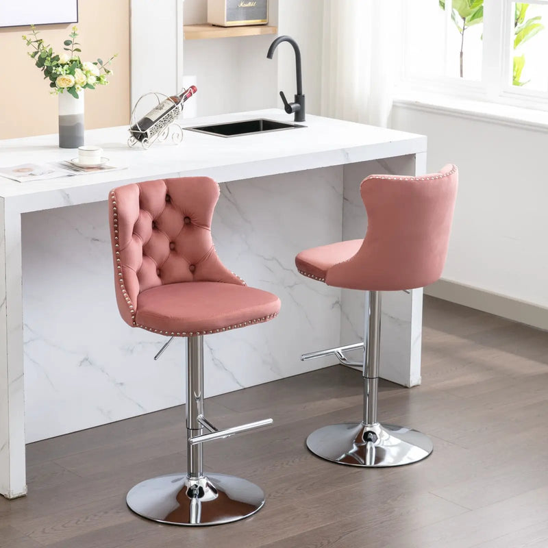 Swivel Adjustable Height Barstools Set of 2 by HouseOfZazla