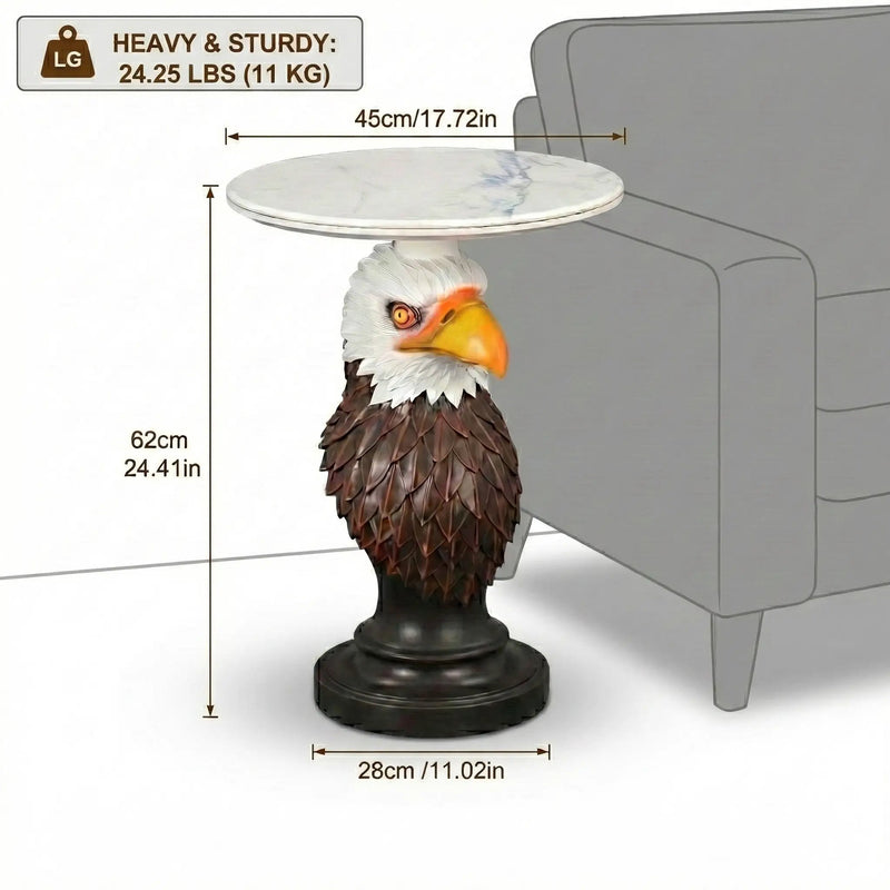 Eagle Head Accent Table Animal Statue End Table by HouseOfZazla