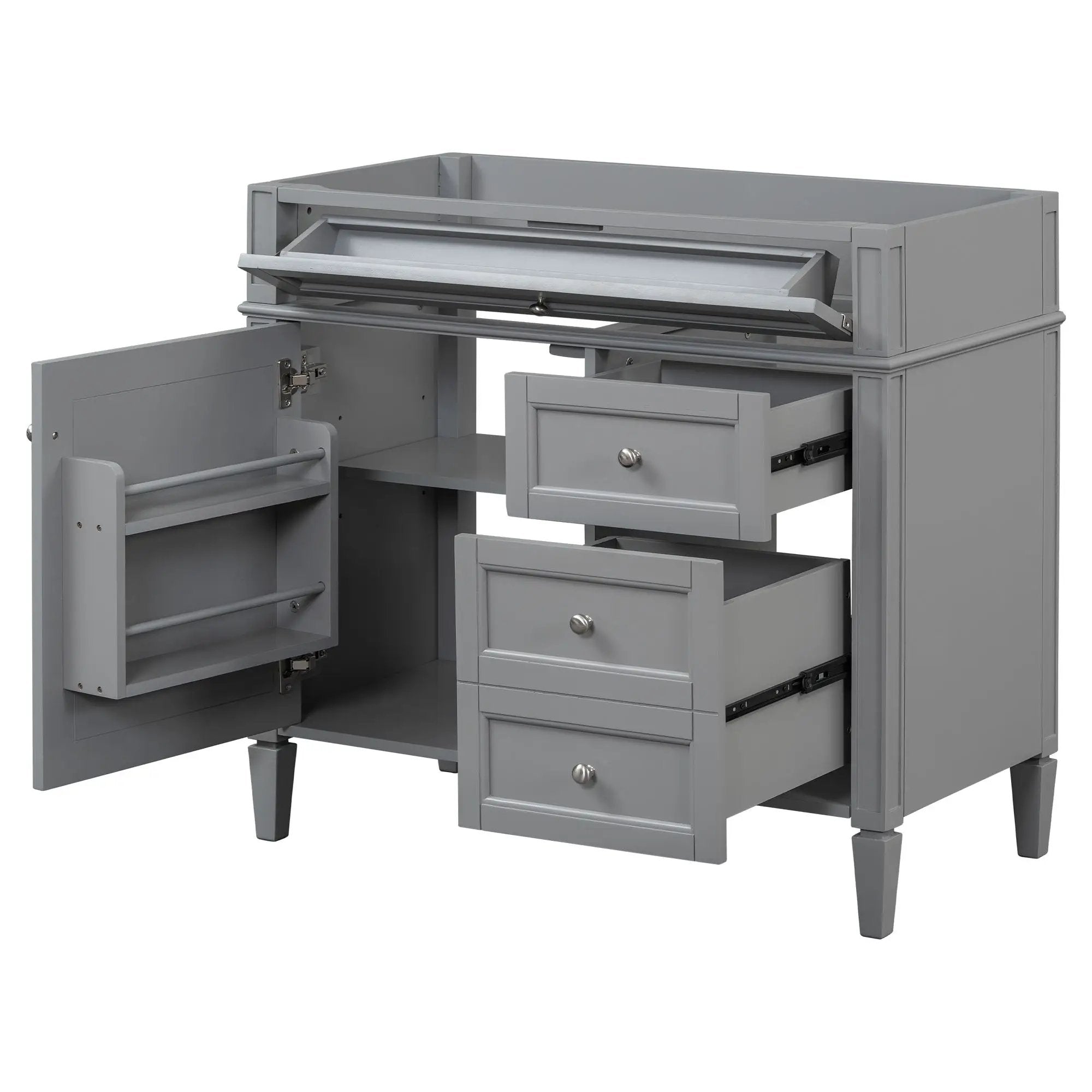 Bathroom Vanity With 2 Drawers And Tip-Out Drawer, Storage Cabinet by Unique Piece Furniture