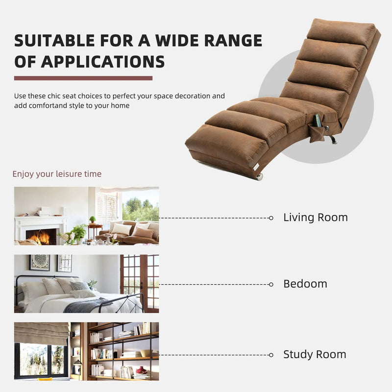 Massage Chaise Lounge Indoor With Remote Control, Ergonomic Electric Massage Lounger by Unique Piece Furniture