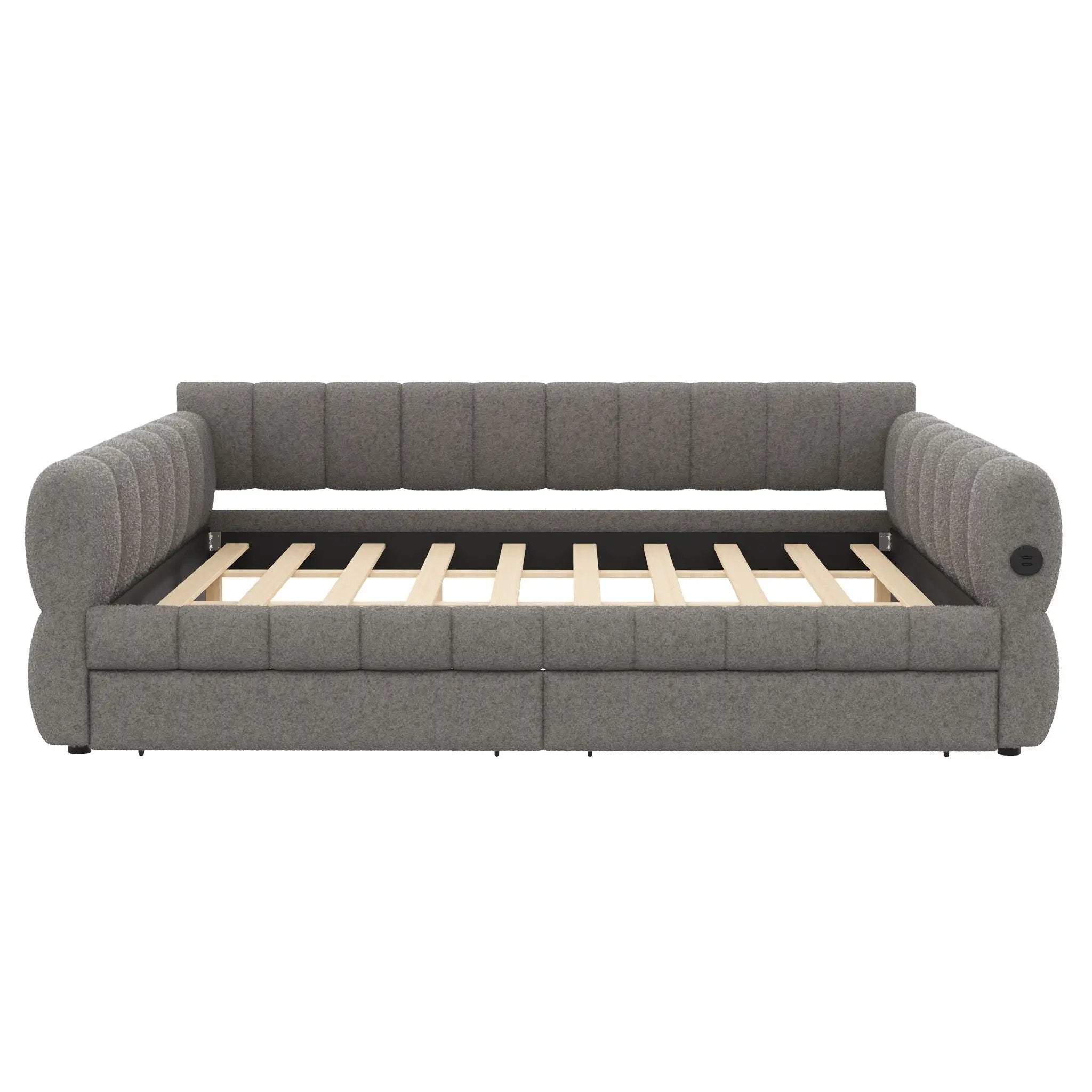 Upholstered Platform Bed With USB Charging And 2 Storage Drawers by HouseOfZazla