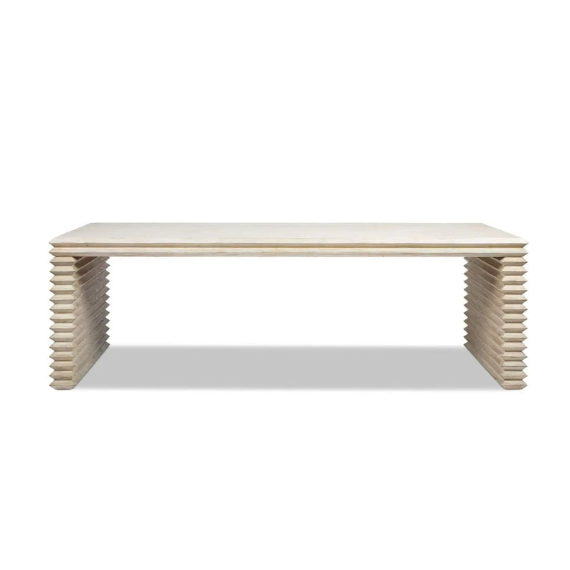 Veda - Geometric Waterfall Dining Table - White by HouseOfZazla