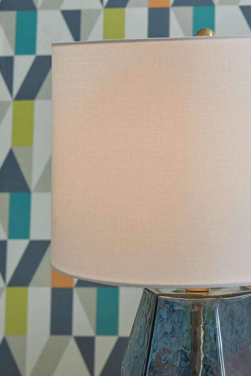 Tallow - Glass Table Lamp - Blue by Unique Piece Furniture