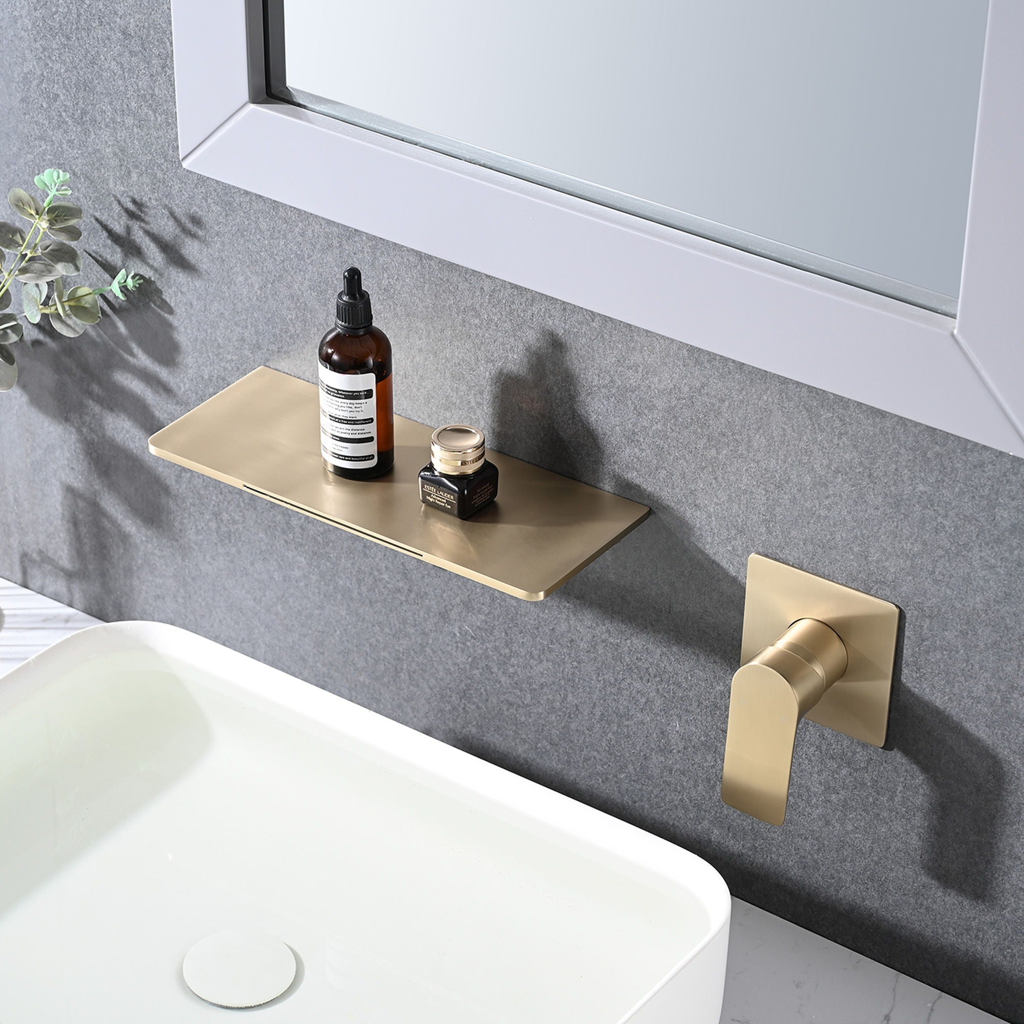 Modern Stainless Steel Waterfall Bathroom Sink Faucet With Single Handle Wall Mount by HouseOfZazla