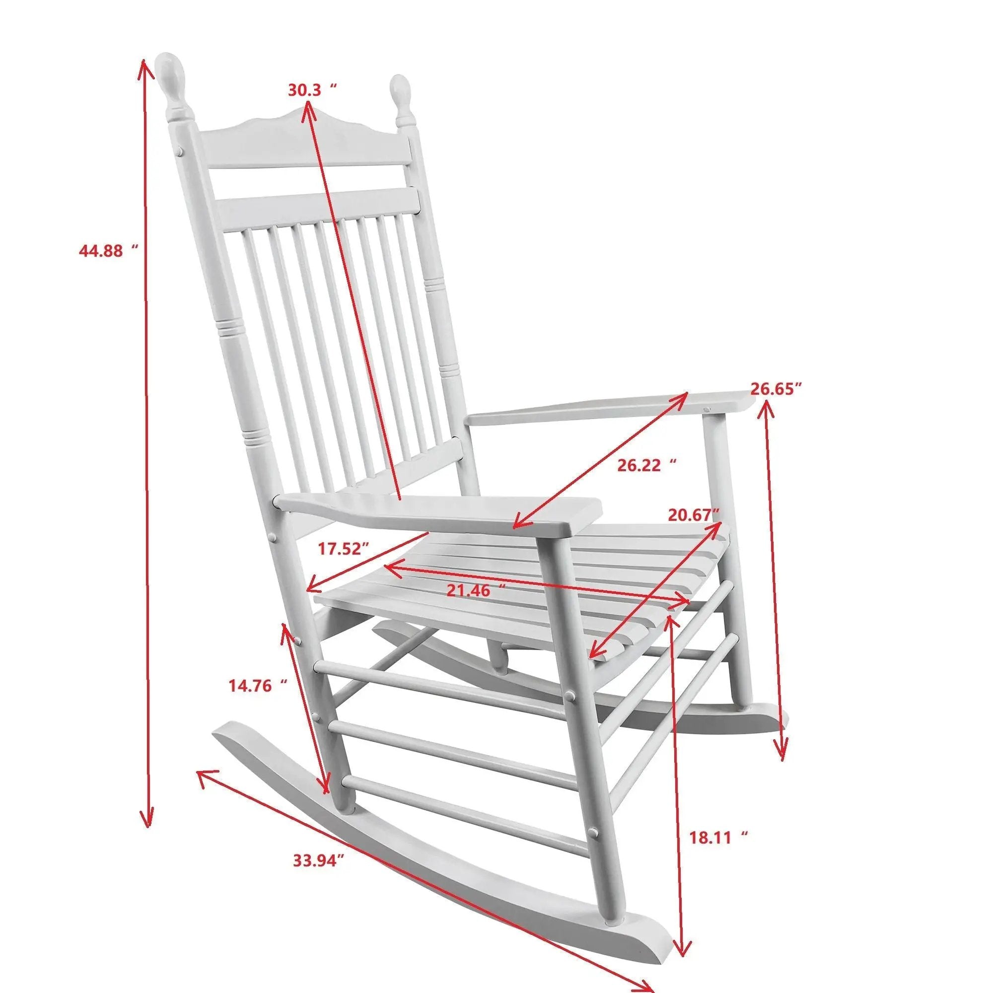 Balcony Porch Adult Rocking Chair - Wood by Unique Piece Furniture