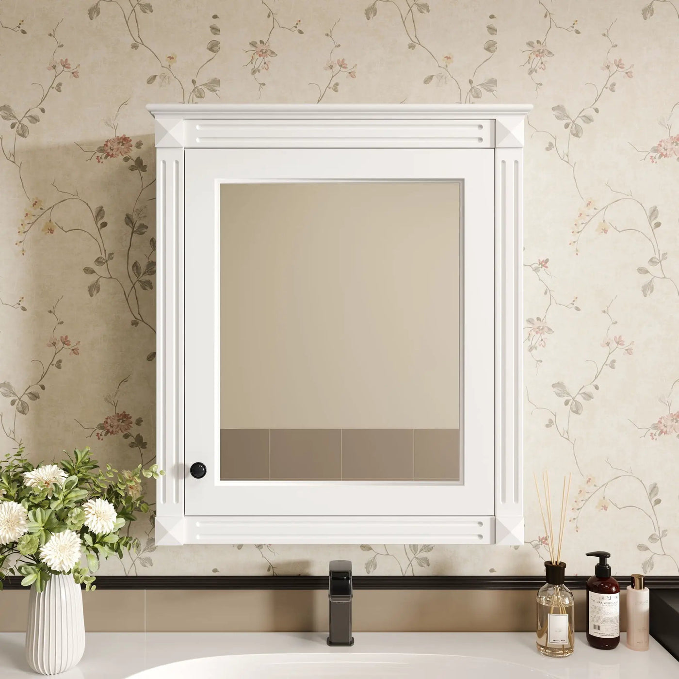 Wall Mounted Bathroom Storage Cabinet With Mirror, Medicine Cabinet With Height Adjustable Shelf by HouseOfZazla