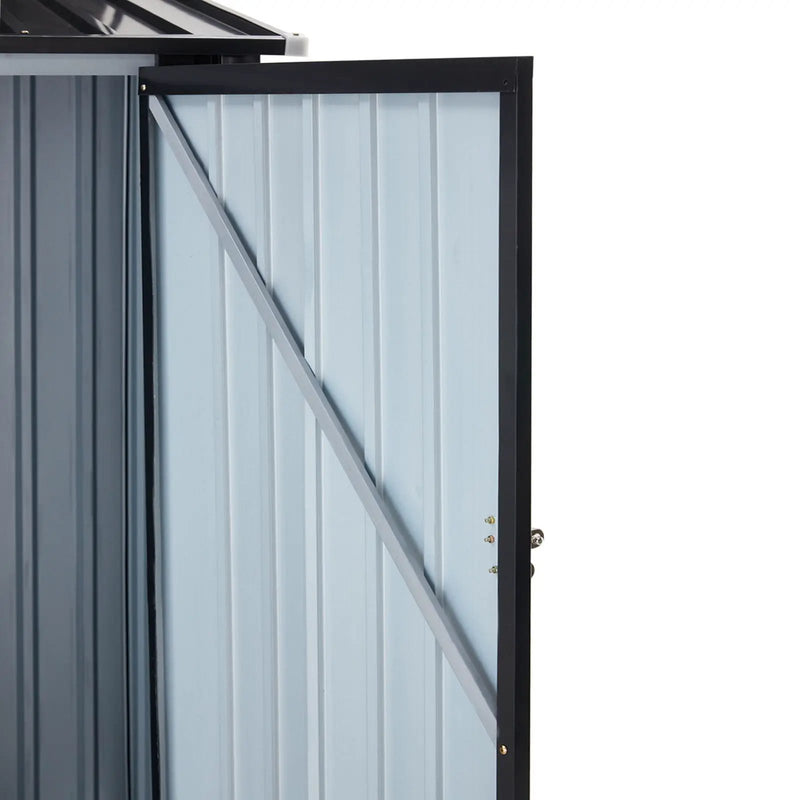 Outdoor Storage Shed, Metal Steel Garden Shed With Single Lockable Door, Small Shed Outdoor Steel Utility Tool Shed For Backyard Patio Garden Lawn - Black by HouseOfZazla