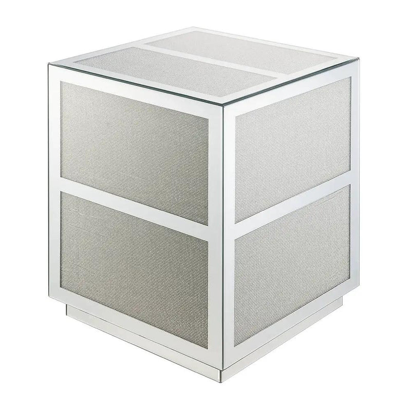 Noralie - 18" End Table With Faux Diamonds - Mirrored by Unique Piece Furniture