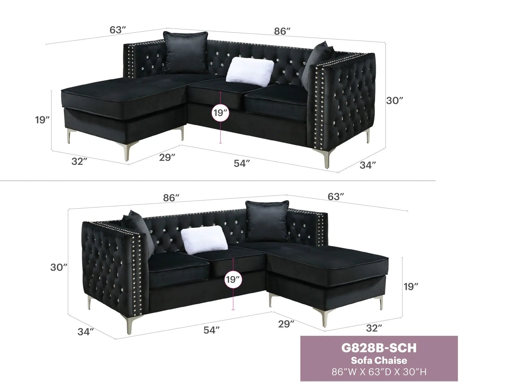 Paige - Sofa Chaise by Unique Piece Furniture