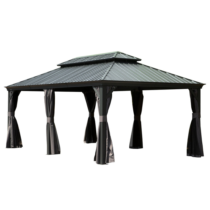 12' x 20' Hardtop Gazebo with Double Roof Canopy by HouseOfZazla