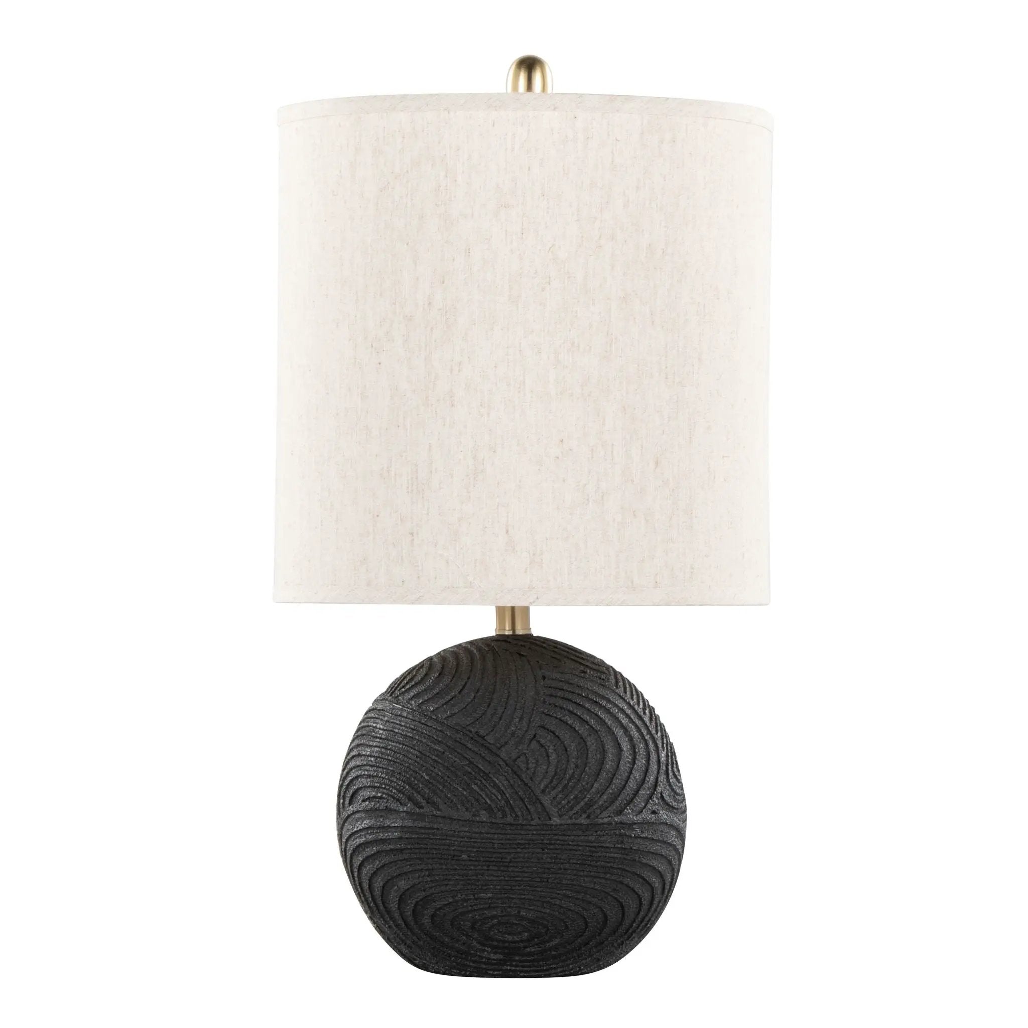 Kona - Contemporary Table Lamp (Set of 2) - Matte Black / Natural by HouseOfZazla