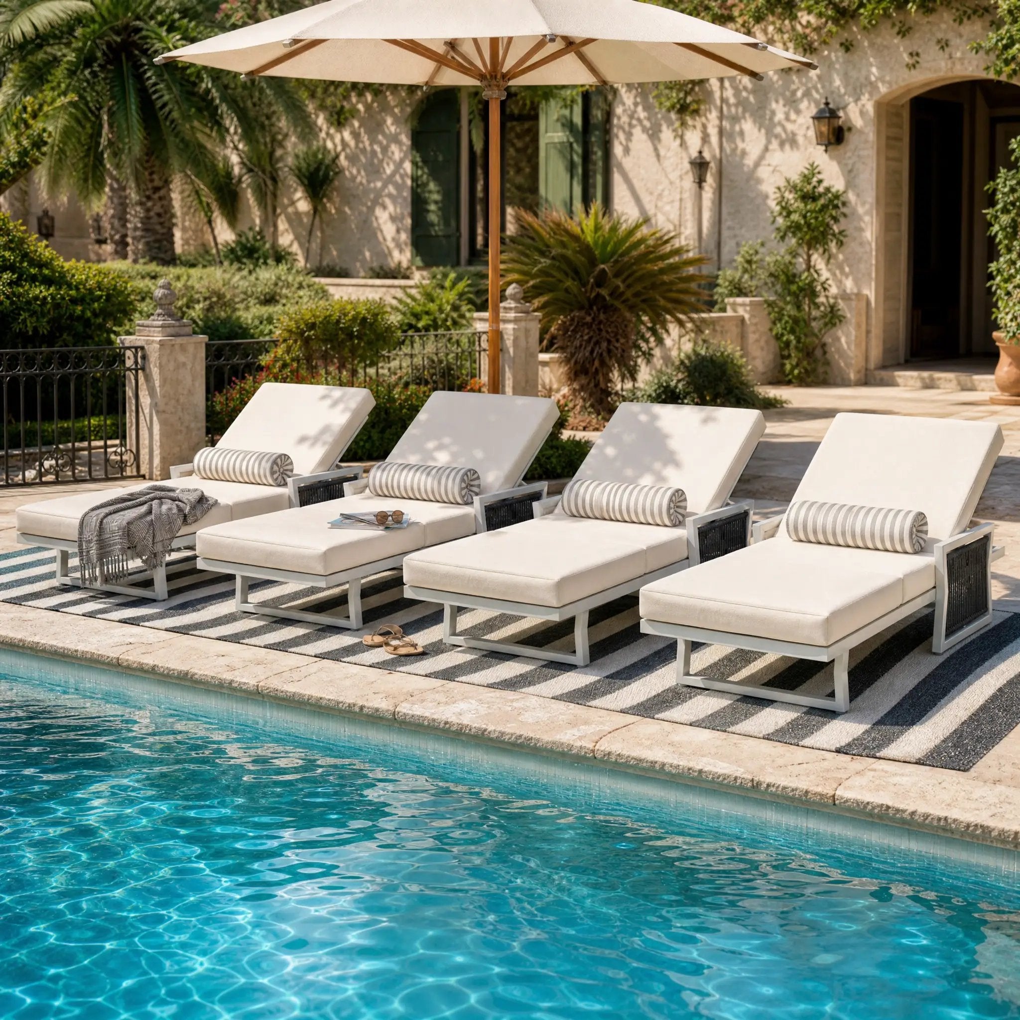 White Iron Outdoor Chaise Lounge by HouseOfZazla