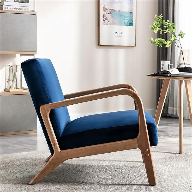 Classic Mid-Century Modern Accent Chairs, Open Framed Armchair With Cushioning by HouseOfZazla