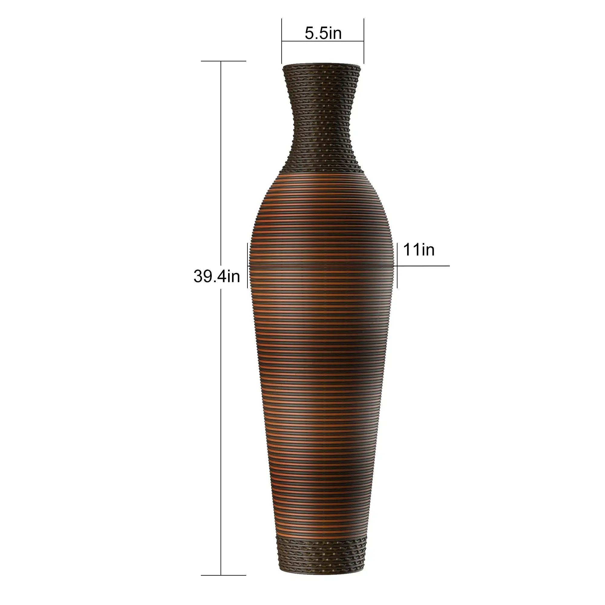Tall Standing Designer Floor Vases With Elegant 2 Tone Finishes Ideal For Decorating Living Rooms, Bedrooms, Entryways Perfect For Decorating Your Home - Black / Gray by HouseOfZazla