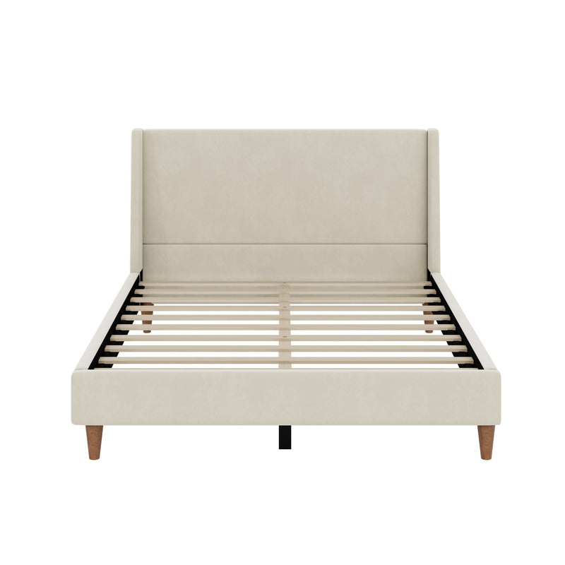 Upholstered Modern Platform Bed With Wingback Headboard by HouseOfZazla