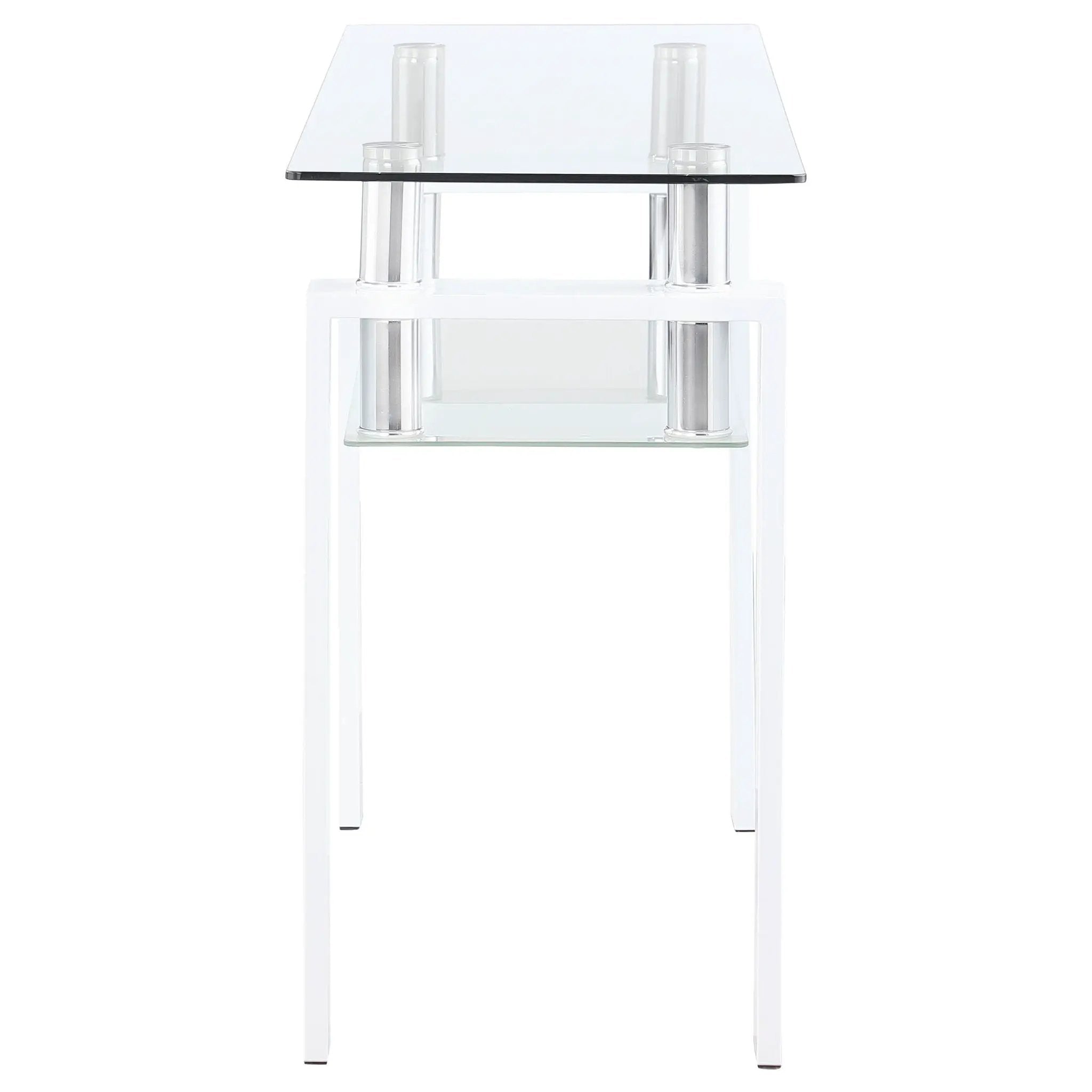 Dyer Rectangular Glass Top Entryway Sofa Console Table White by Unique Piece Furniture