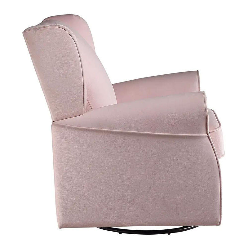 Tamaki - Swivel Chair With Glider - Pink Fabric by Unique Piece Furniture