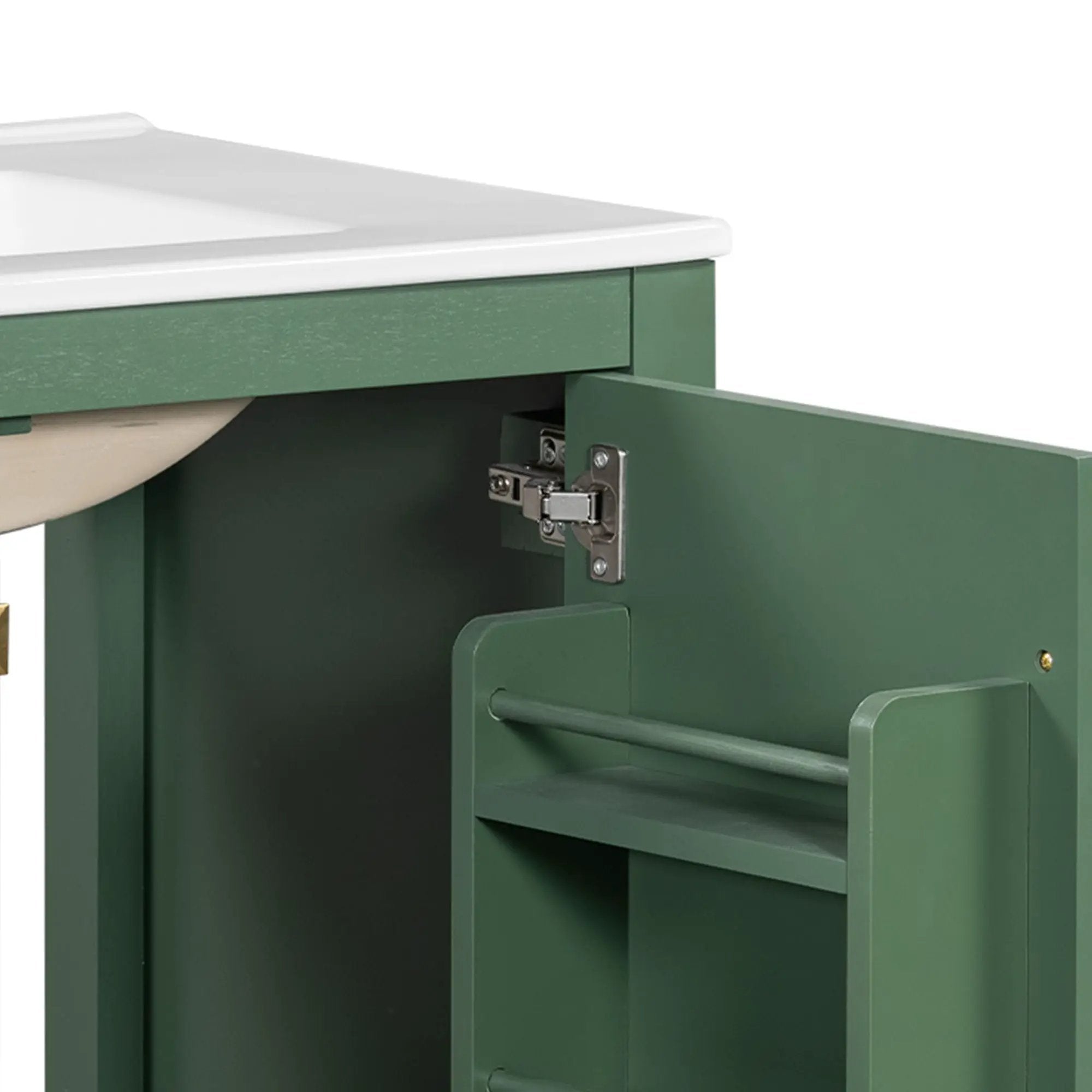 Bathroom Vanity With Single Sink, Combo Cabinet Undermount Sink, Bathroom Storage Cabinet With 2 Doors And A Drawer, Soft Closing, Multifunctional Storage, Solid Wood Frame by HouseOfZazla