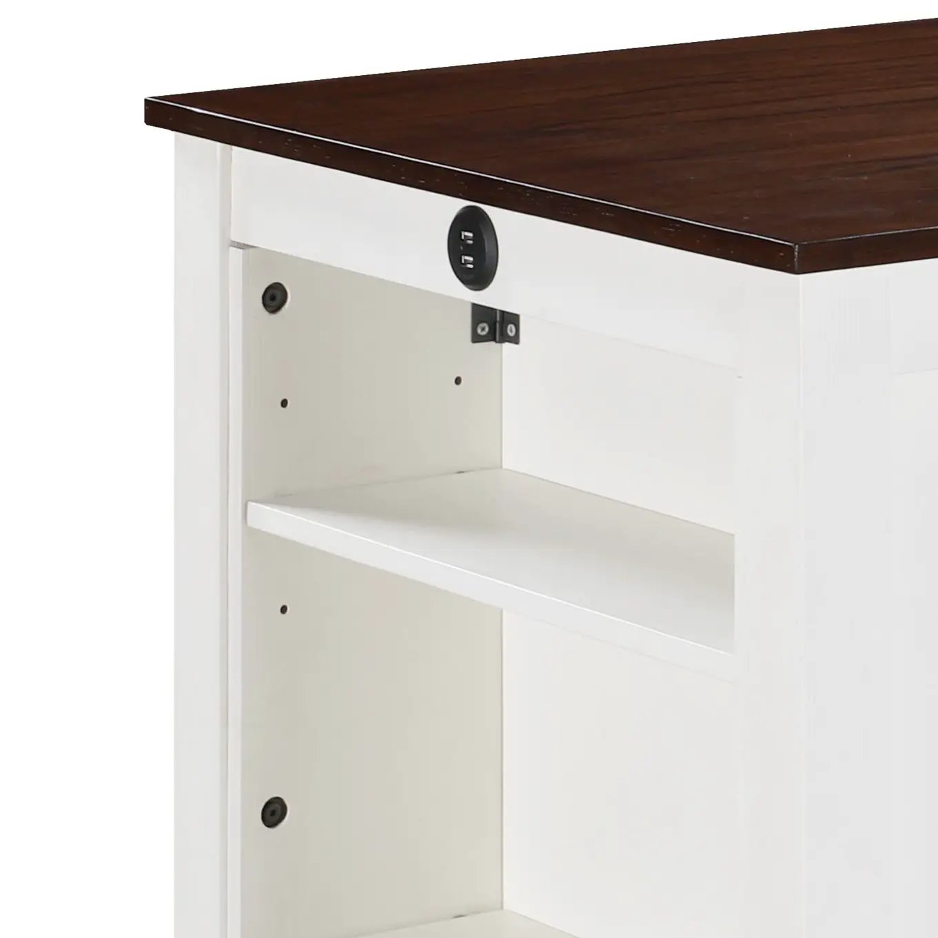 Graham - Small Space Counter Height Dining Table With USB Charging Ports And Shelves by HouseOfZazla