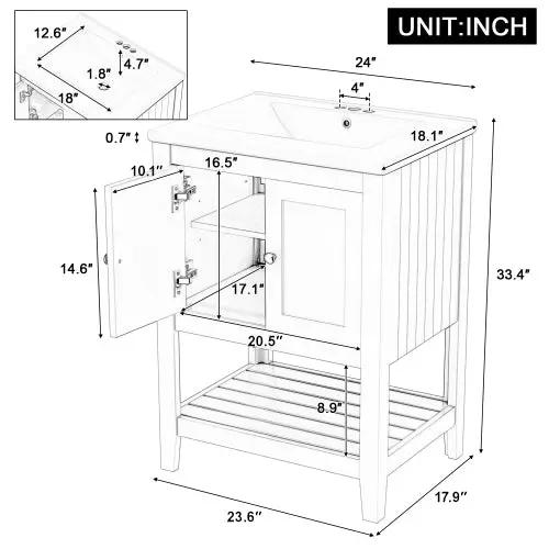 24" Black Bathroom Vanity by HouseOfZazla
