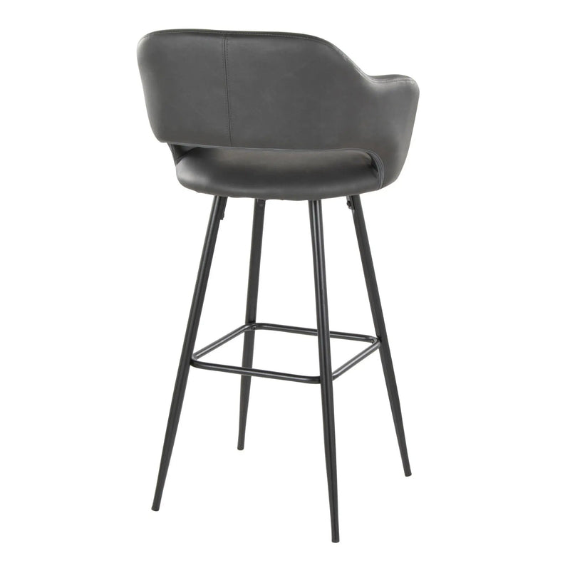 Margarite - Contemporary Fixed Height BarStool With Square Footrest (Set of 2) by HouseOfZazla