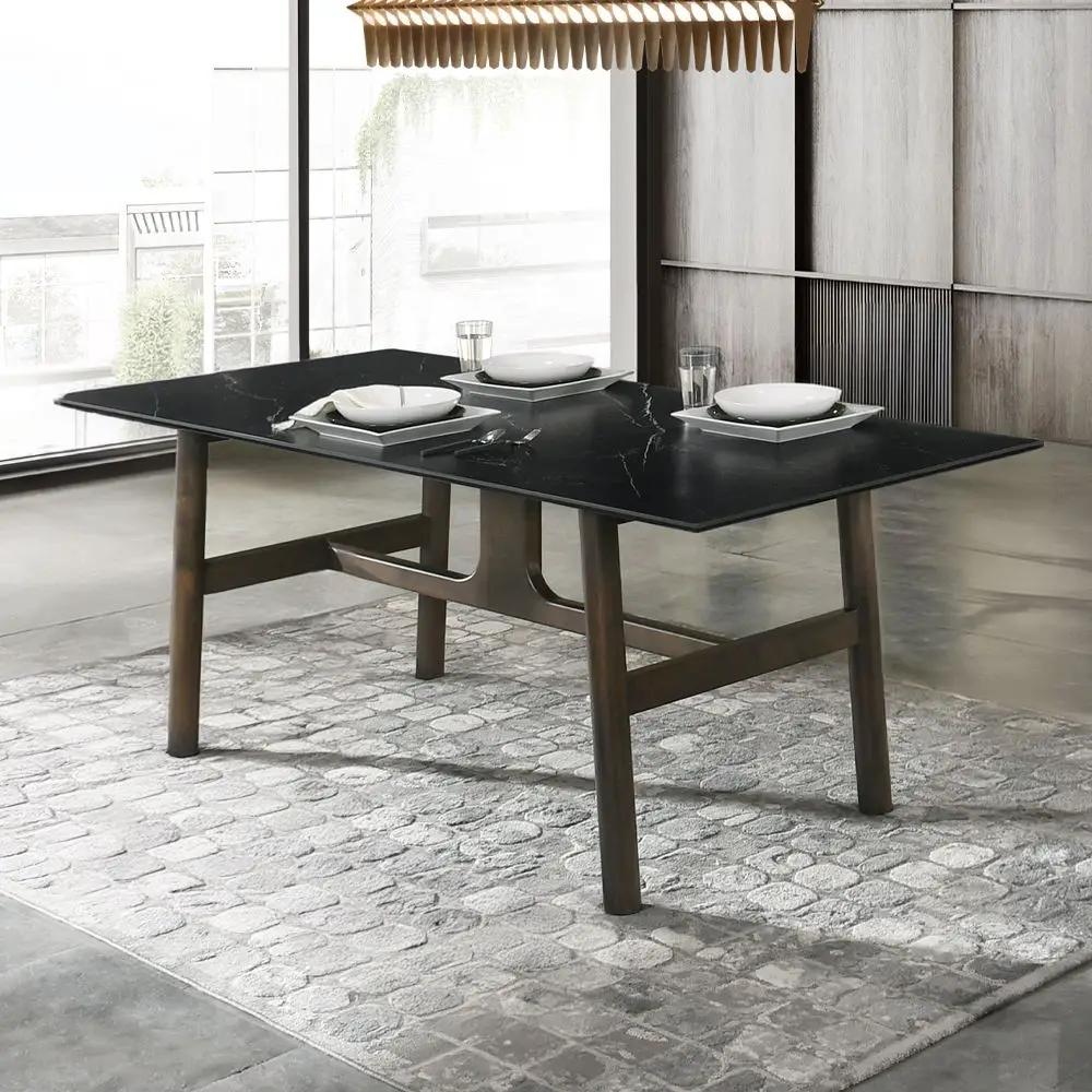 Destin - Dining Table - Sintered Stone & Walnut by Unique Piece Furniture