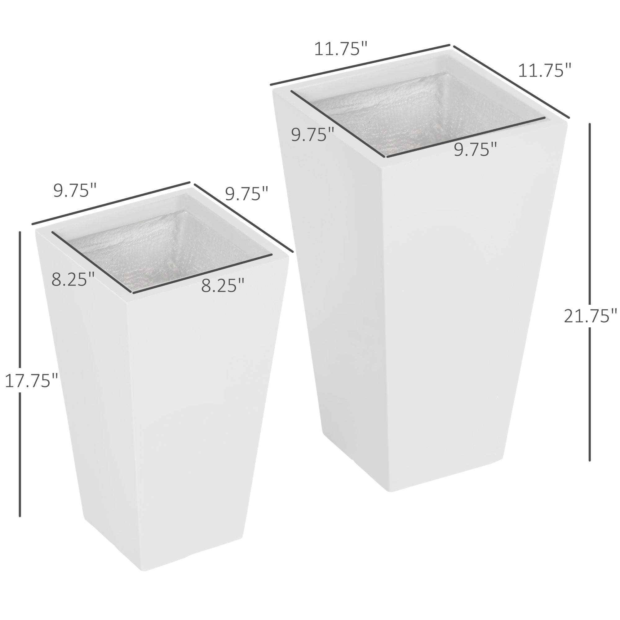 Flower Pots 2-Pack Outdoor Planter Set with Drainage Holes by HouseOfZazla