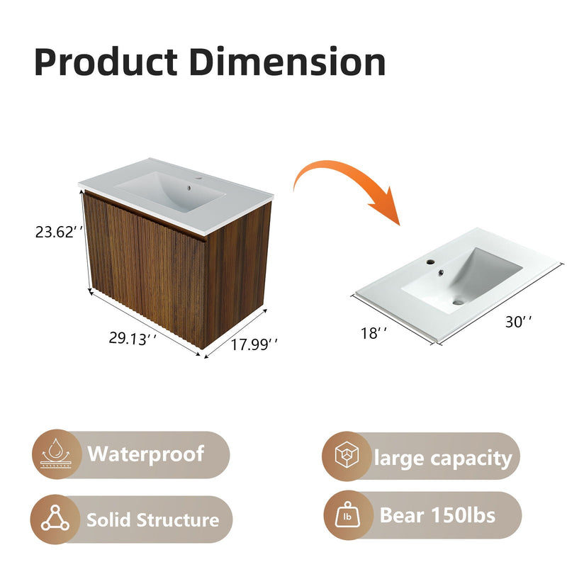 Folding Wall Cabinet With Creamic Sink by Unique Piece Furniture