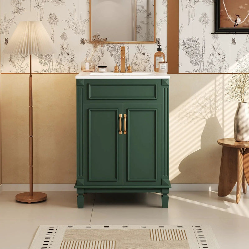 Bathroom Vanity With Top Sink and Soft Closing Doors by HouseOfZazla