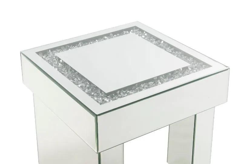 Noralie - 16" End Table With Faux Diamonds - Mirrored by Unique Piece Furniture