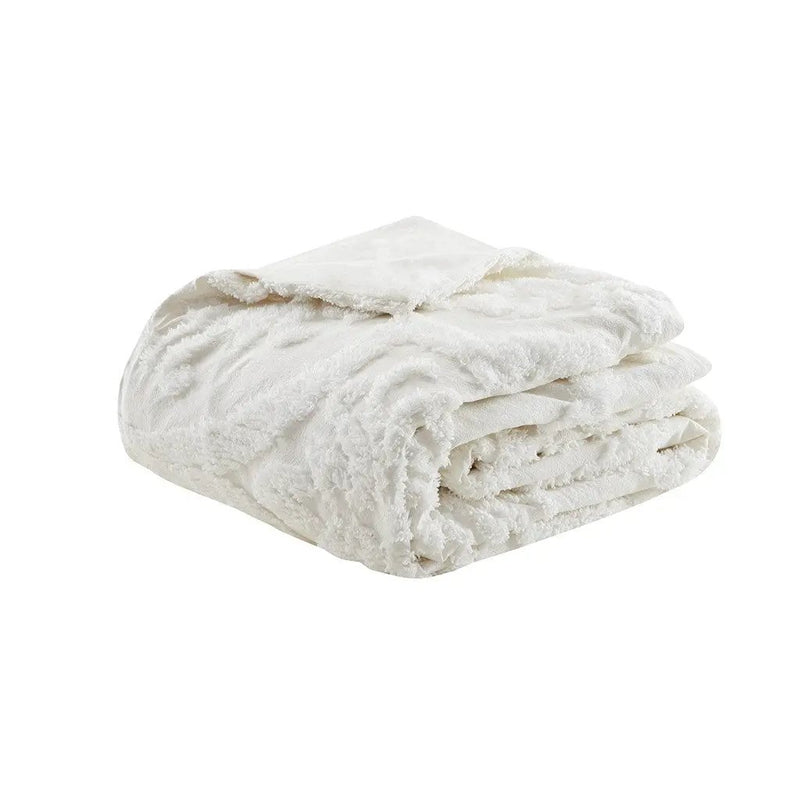 King/Cal King 3 Piece Tufted Cotton Chenille Damask Duvet Cover Set by HouseOfZazla