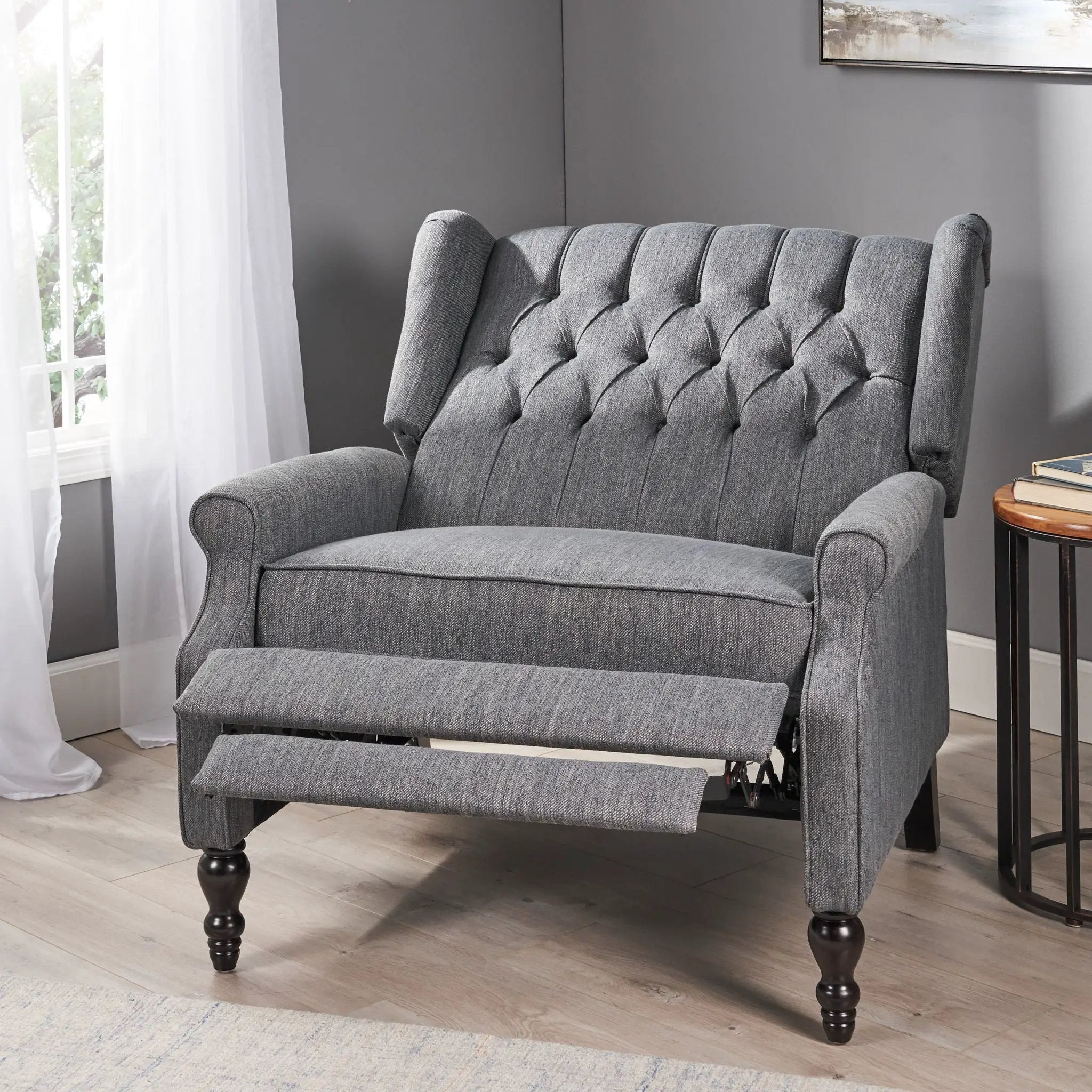 Dunham - Contemporary Fabric Tufted Oversized Pushback Recliner by Unique Piece Furniture