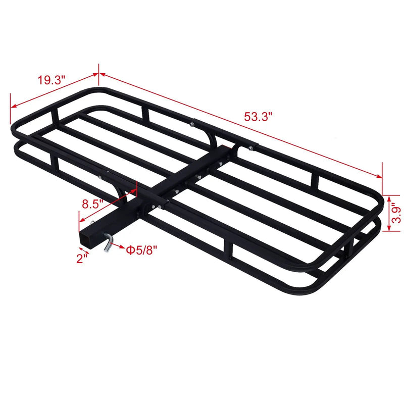 Heavy Duty Steel Hitch Mount Cargo Carrier Rack For SUV, Truck, Car With 2" Receiver - Black by HouseOfZazla