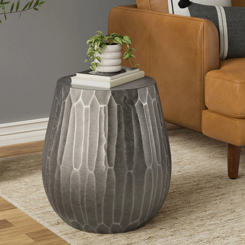 Nellie - Cast Aluminum Side Table - Black by Unique Piece Furniture