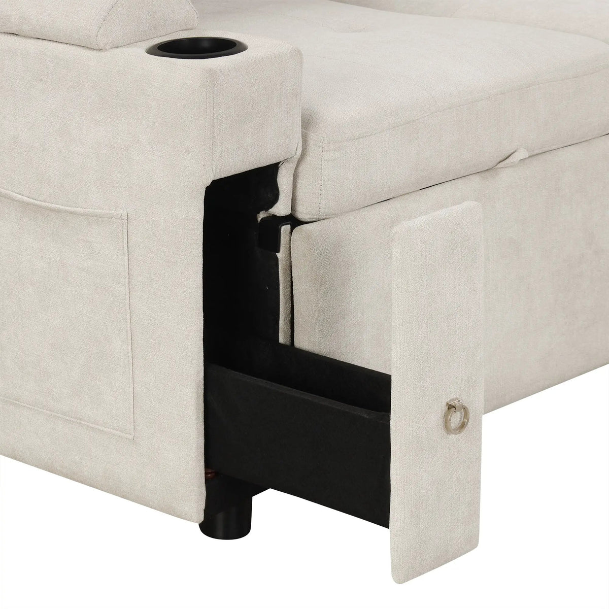 83.5" L-Shaped Sofa Couch Convertible Sofa Bed by HouseOfZazla