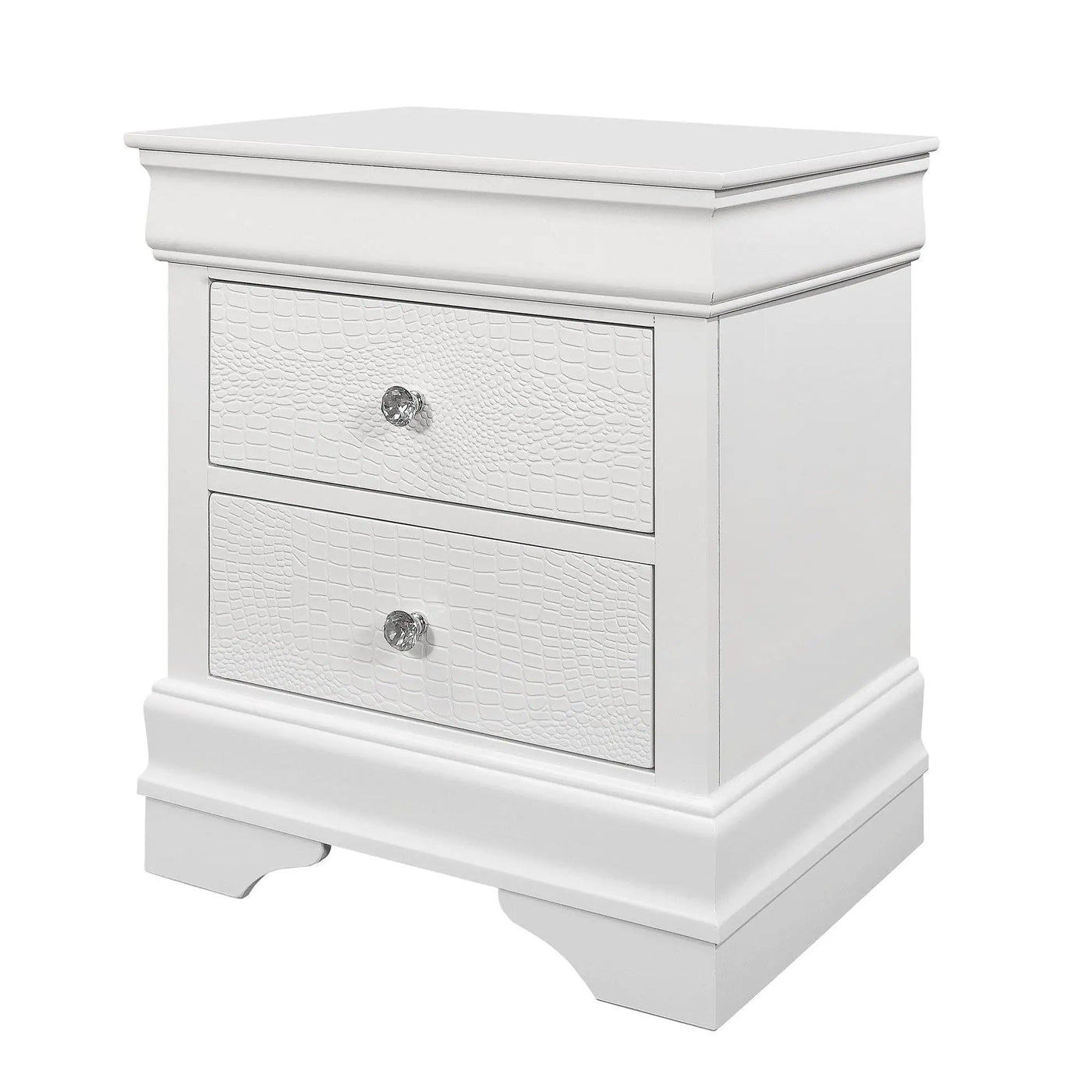 Shaker - 5 Pieces Bedroom Set With Crystal Inspired Tufted Headboard And LED Lighting by Unique Piece Furniture