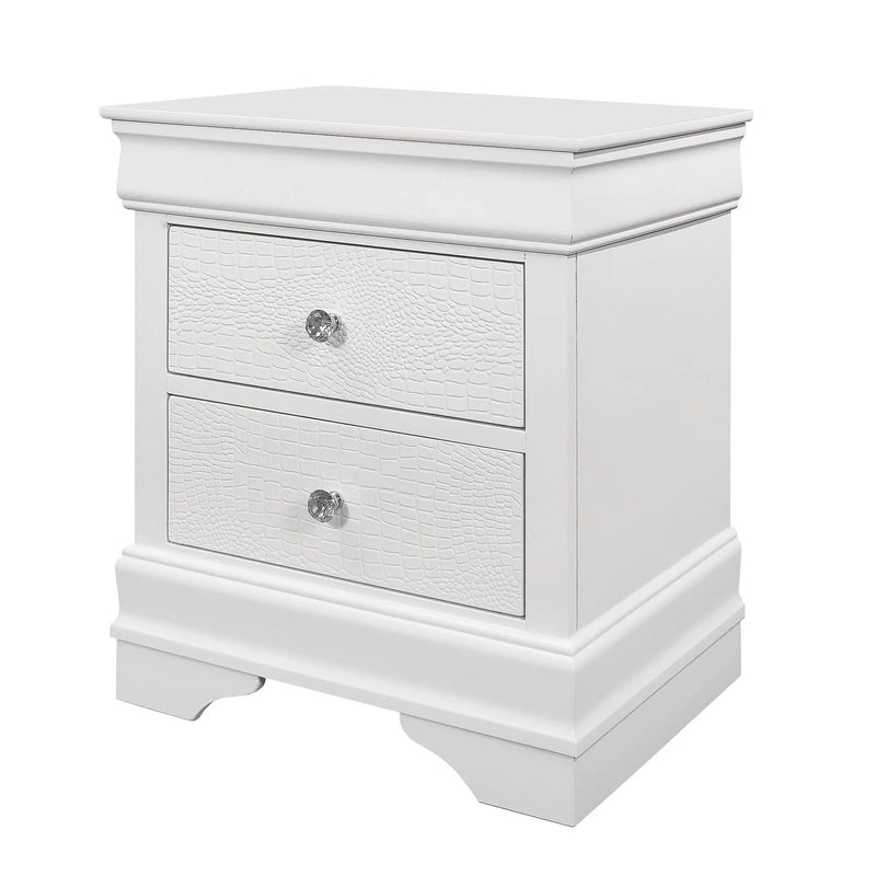 Shaker - 5 Pieces Bedroom Set With Crystal Inspired Tufted Headboard And LED Lighting by Unique Piece Furniture
