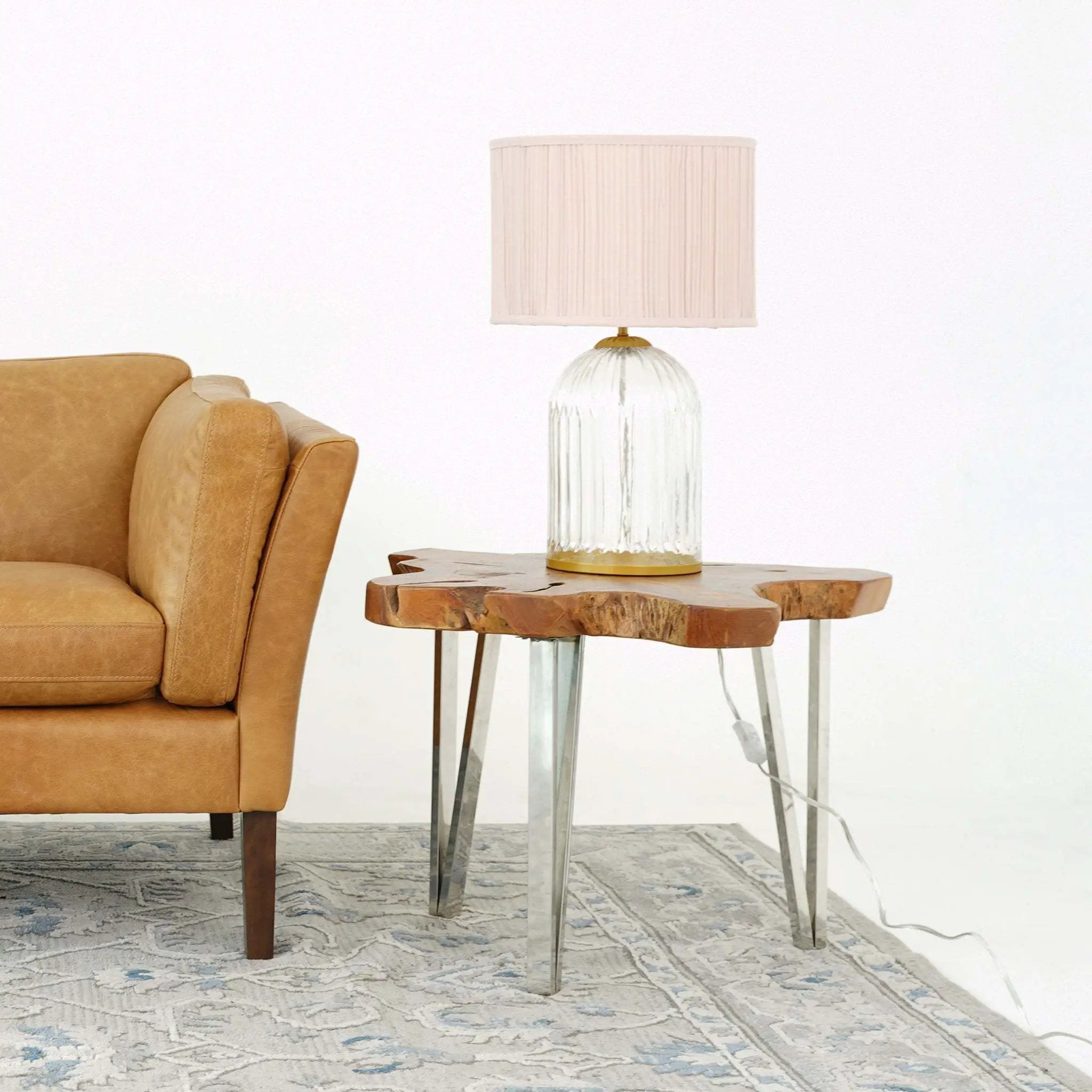 Nordic Home Romantic Solid Wood Table Lamp with LED Nebulis in Gold - Clear and Pink by HouseOfZazla